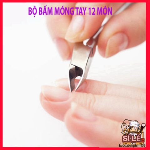 Bộ Dụng Cụ Chăm Sóc Móng Tay 12 Món - Kềm Bấm, Cắt Móng, Hộp Đựng Sang Trọng, Tiện Lợi Giúp Bạn Làm Đẹp Ở Mọi Nơi