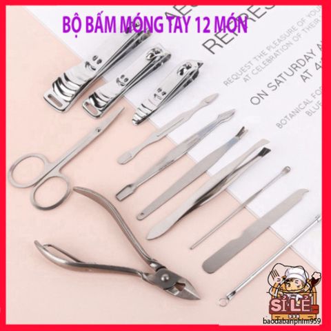 Bộ Dụng Cụ Chăm Sóc Móng Tay 12 Món - Kềm Bấm, Cắt Móng, Hộp Đựng Sang Trọng, Tiện Lợi Giúp Bạn Làm Đẹp Ở Mọi Nơi