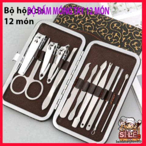 Bộ Dụng Cụ Chăm Sóc Móng Tay 12 Món - Kềm Bấm, Cắt Móng, Hộp Đựng Sang Trọng, Tiện Lợi Giúp Bạn Làm Đẹp Ở Mọi Nơi