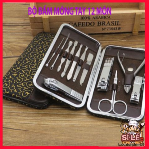 Bộ Dụng Cụ Chăm Sóc Móng Tay 12 Món - Kềm Bấm, Cắt Móng, Hộp Đựng Sang Trọng, Tiện Lợi Giúp Bạn Làm Đẹp Ở Mọi Nơi