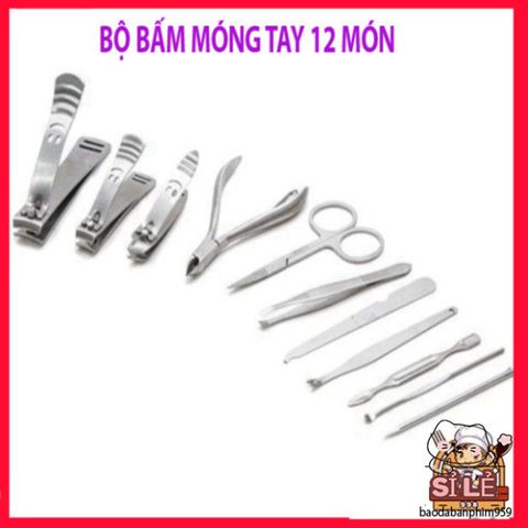 Bộ Dụng Cụ Chăm Sóc Móng Tay 12 Món - Kềm Bấm, Cắt Móng, Hộp Đựng Sang Trọng, Tiện Lợi Giúp Bạn Làm Đẹp Ở Mọi Nơi
