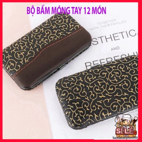 Bộ Bấm Móng Tay 12 Món Aulyshop - Dụng Cụ Chăm Sóc Móng Hoàn Hảo, Bao Gồm Kéo Cắt Lông Mũi, Kìm Cắt Da, Máy Nặn Mụn