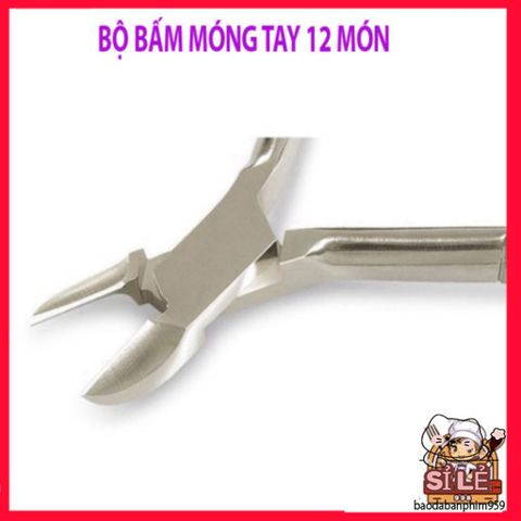 Bộ Bấm Móng Tay 12 Món Aulyshop - Dụng Cụ Chăm Sóc Móng Hoàn Hảo, Bao Gồm Kéo Cắt Lông Mũi, Kìm Cắt Da, Máy Nặn Mụn