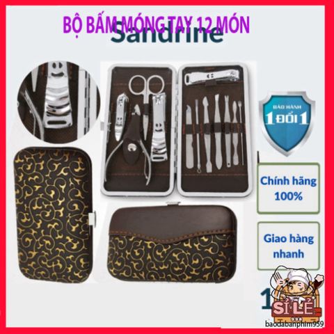 Bộ Dụng Cụ Làm Móng Tay Móng Chân 12 Món Thép Không Gỉ Sandrine BMT2 - Chăm Sóc Cá Nhân Cao Cấp Tại Nhà