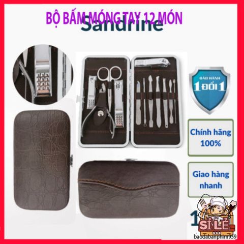 Bộ Dụng Cụ Làm Móng Tay Móng Chân 12 Món Thép Không Gỉ Sandrine BMT2 - Chăm Sóc Cá Nhân Cao Cấp Tại Nhà