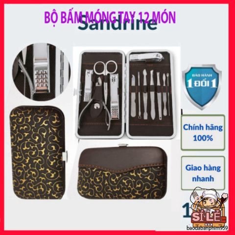Bộ Dụng Cụ Làm Móng Tay Móng Chân 12 Món Thép Không Gỉ Sandrine BMT2 - Chăm Sóc Cá Nhân Cao Cấp Tại Nhà