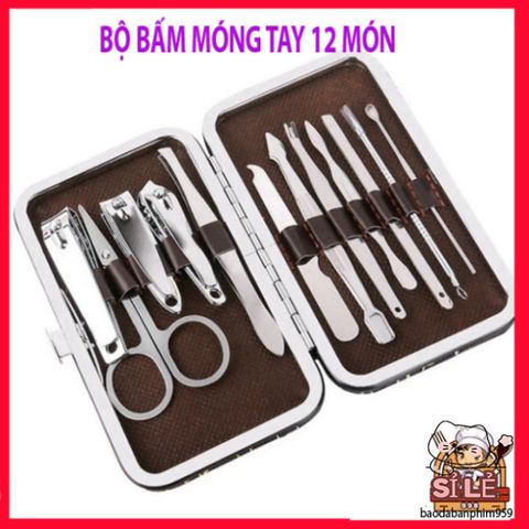 Bộ Dụng Cụ Chăm Sóc Móng Tay & Da 12 Món Inox Xi Cao Cấp - Hộp Da Sang Trọng, Tiện Lợi Cho Phái Nữ Mọi Lúc Mọi Nơi