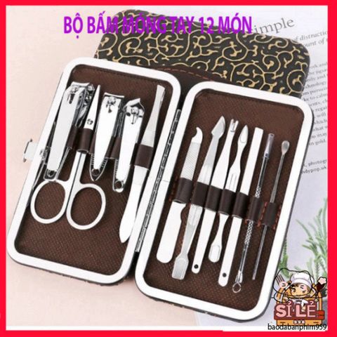 Bộ Dụng Cụ Chăm Sóc Móng Tay & Da 12 Món Inox Xi Cao Cấp - Hộp Da Sang Trọng, Tiện Lợi Cho Phái Nữ Mọi Lúc Mọi Nơi