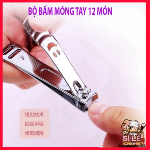 Bộ Dụng Cụ Chăm Sóc Móng Tay 12 Món Đa Năng Bằng Inox Cao Cấp - Bộ Cắt Móng Sang Trọng Tiện Lợi Tại Nhà