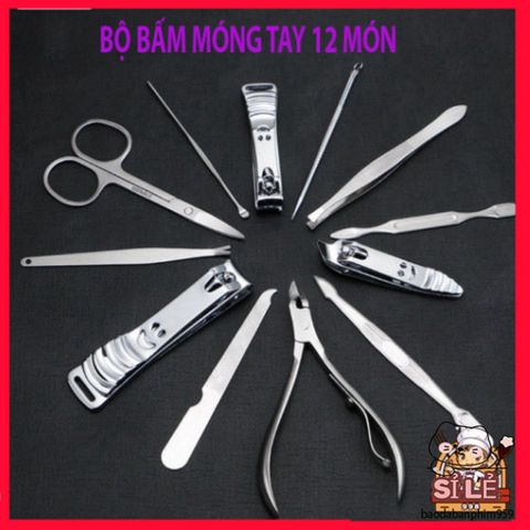 Bộ Dụng Cụ Chăm Sóc Móng Tay 12 Món Đa Năng Bằng Inox Cao Cấp - Bộ Cắt Móng Sang Trọng Tiện Lợi Tại Nhà