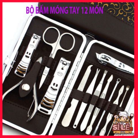Bộ Dụng Cụ Chăm Sóc Móng Tay 12 Món Đa Năng Bằng Inox Cao Cấp - Bộ Cắt Móng Sang Trọng Tiện Lợi Tại Nhà