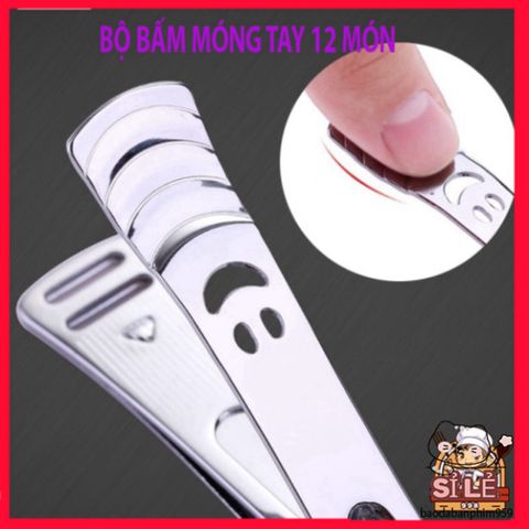 Bộ Dụng Cụ Chăm Sóc Móng Tay 12 Món Đa Năng Bằng Inox Cao Cấp - Bộ Cắt Móng Sang Trọng Tiện Lợi Tại Nhà