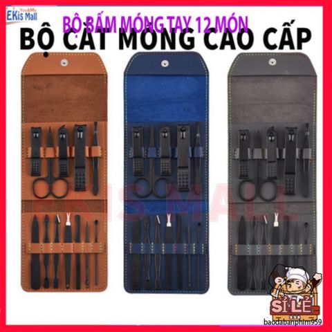 Bộ Bấm Móng Tay 12 Món Thép Không Gỉ Cao Cấp - Dụng Cụ Chăm Sóc Móng Tiện Dụng Tại Nhà - Quà Tặng Thích Hợp Cho Mọi Đối Tượng