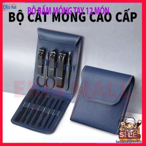 Bộ Bấm Móng Tay 12 Món Thép Không Gỉ Cao Cấp - Dụng Cụ Chăm Sóc Móng Tiện Dụng Tại Nhà - Quà Tặng Thích Hợp Cho Mọi Đối Tượng
