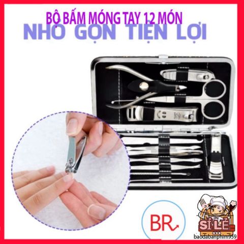 Bộ Dụng Cụ Làm Nail Chuyên Nghiệp 12 Món - Dụng Cụ Cắt Móng Tay Cao Cấp, Tiện Lợi Tại Nhà, Quà Tặng Ý Nghĩa