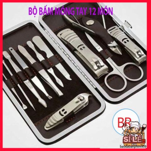 Bộ Dụng Cụ Làm Nail Chuyên Nghiệp 12 Món - Dụng Cụ Cắt Móng Tay Cao Cấp, Tiện Lợi Tại Nhà, Quà Tặng Ý Nghĩa