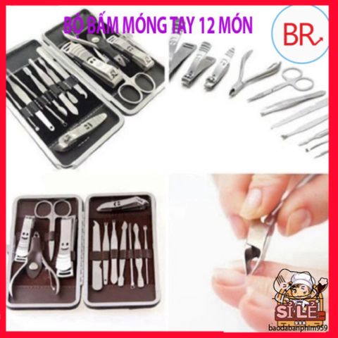 Bộ Dụng Cụ Làm Nail Chuyên Nghiệp 12 Món - Dụng Cụ Cắt Móng Tay Cao Cấp, Tiện Lợi Tại Nhà, Quà Tặng Ý Nghĩa