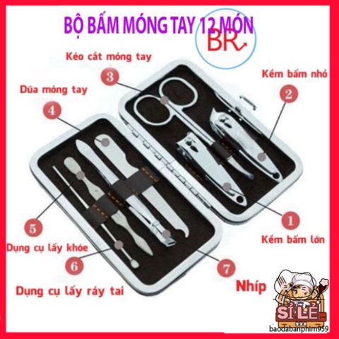 Bộ Dụng Cụ Làm Nail Chuyên Nghiệp 12 Món - Dụng Cụ Cắt Móng Tay Cao Cấp, Tiện Lợi Tại Nhà, Quà Tặng Ý Nghĩa