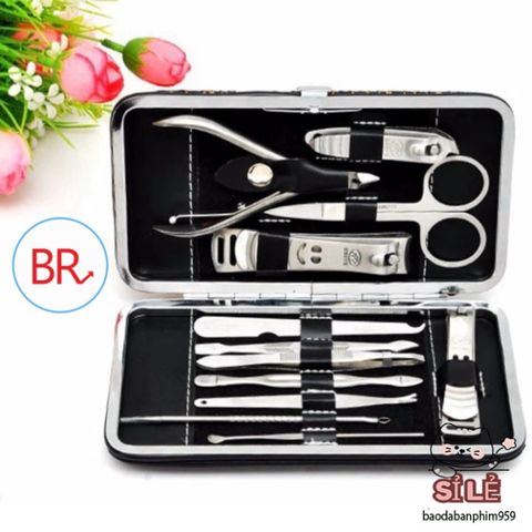 Bộ Dụng Cụ Làm Nail Chuyên Nghiệp 12 Món - Dụng Cụ Cắt Móng Tay Cao Cấp, Tiện Lợi Tại Nhà, Quà Tặng Ý Nghĩa
