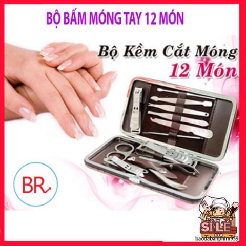 Bộ Dụng Cụ Làm Nail Chuyên Nghiệp 12 Món - Dụng Cụ Cắt Móng Tay Cao Cấp, Tiện Lợi Tại Nhà, Quà Tặng Ý Nghĩa