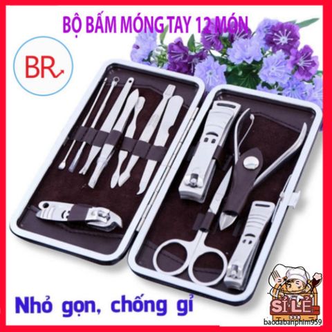 Bộ Dụng Cụ Làm Nail Chuyên Nghiệp 12 Món - Dụng Cụ Cắt Móng Tay Cao Cấp, Tiện Lợi Tại Nhà, Quà Tặng Ý Nghĩa