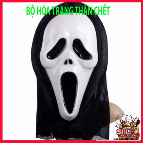 Bộ Trang Phục Thần Chết Halloween - Áo Choàng, Mặt Nạ & Lưỡi Hái Đầy Ma Quái - Phù Hợp Cho Tiệc Tùng, Đồ Hóa Trang Cho Bé & Người Lớn