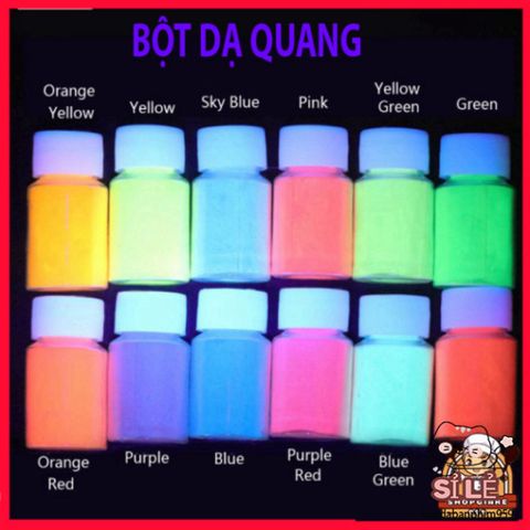 Bột Nhuộm Resin Dạ Quang Phát Sáng Trong Bóng Tối - Bộ 12 Màu Sắc Độc Đáo Cho Nghệ Thuật Thủ Công và Trang Trí Móng Tay