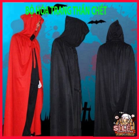 Bộ áo choàng Halloween Thần Chết 120cm với mặt nạ đầu lâu - Hóa trang Scream phong cách bí ẩn cho lễ hội ấn tượng