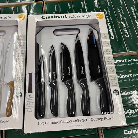 Bộ dao Cuisinart Advantage 11 món cao cấp - Dao phủ ceramic chống dính và thớt nhựa tiện lợi - Dụng cụ bếp an toàn và bền đẹp