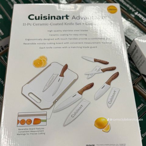 Bộ dao Cuisinart Advantage 11 món cao cấp - Dao phủ ceramic chống dính và thớt nhựa tiện lợi - Dụng cụ bếp an toàn và bền đẹp