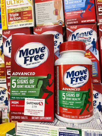 Viên uống Move Free Joint Health Schiff Advanced MSM với Glucosamine 120 viên - Sản phẩm hỗ trợ sức khỏe khớp hiệu quả