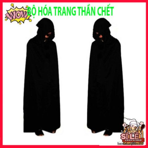 Bộ Hóa Trang Halloween Thần Chết Scream Kèm Áo Choàng, Găng Tay Xương - Trang Phục Ma Quái Tuyệt Đẹp Cho Bữa Tiệc Hóa Trang
