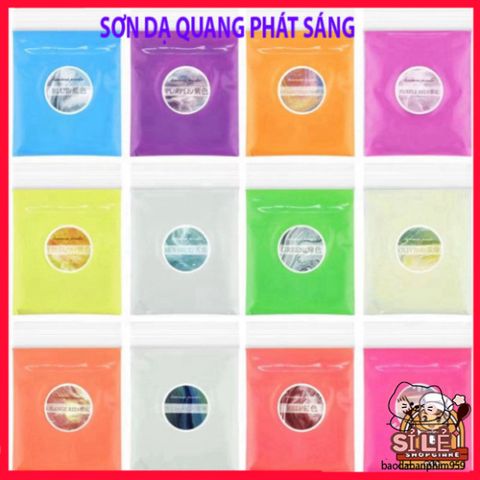 Bột màu dạ quang siêu sáng 10g - 12 màu sắc phát sáng mạnh mẽ cho trang trí không gian, nghệ thuật và sự kiện rực rỡ.