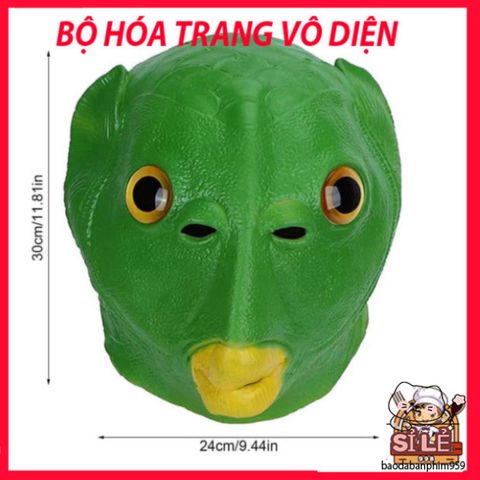 Mặt Nạ Đầu Người Cá Xanh Sáng Tạo - Phụ Kiện Hóa Trang Hài Hước, Quà Tặng Độc Đáo Cho Dịp Tiệc & Lễ Hội