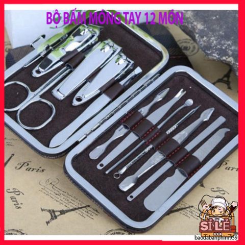 Bộ Dụng Cụ Làm Móng Tay 12 Món - Thiết Kế Sang Trọng và Tiện Lợi, Dụng Cụ Chăm Sóc Móng Tại Nhà, Quà Tặng Độc Đáo Cho Bạn Bè