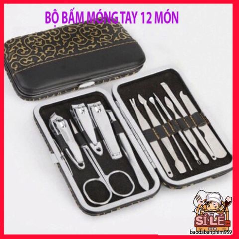 Bộ Dụng Cụ Làm Móng Tay 12 Món - Thiết Kế Sang Trọng và Tiện Lợi, Dụng Cụ Chăm Sóc Móng Tại Nhà, Quà Tặng Độc Đáo Cho Bạn Bè