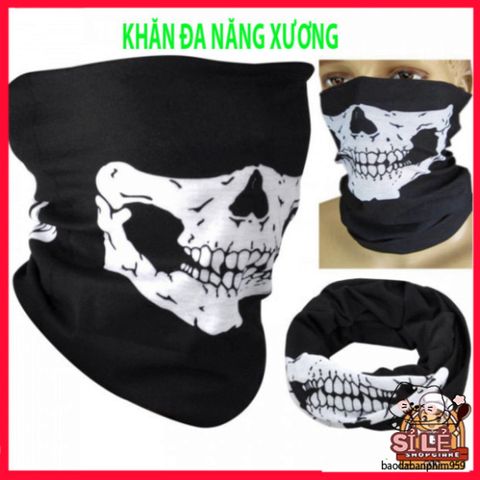 Khẩu Trang Bịt Mặt Thần Chết Bandana Hình Đầu Lâu - Chống UV, Bụi Bẩn, Thấm Mồ Hôi, Phong Cách Punk, Thời Trang Độc Đáo