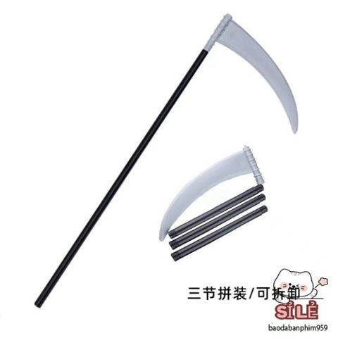 Lưỡi Hái Nhựa Thần Chết - Phụ Kiện Halloween Ma Quái, Trang Trí Tiệc Hóa Trang, Tạo Dáng Ấn Tượng 55cm, 1m, 1m45