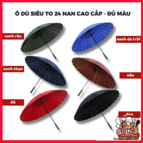 Ô Che Mưa Cao Cấp 24 Nan - Dù Chống Nắng, Chống Mưa Siêu Bền, Vải Chống Thấm, Thiết Kế Thông Minh, Bảo Vệ Da Xuất Sắc