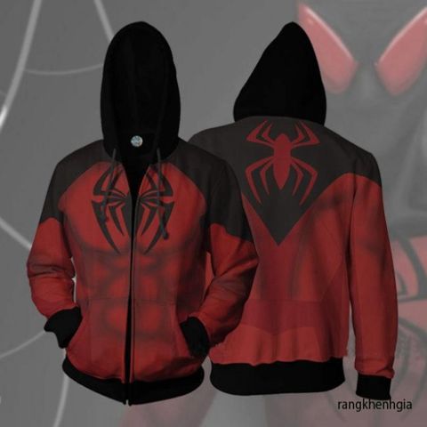 Áo Khoác 3D Hình Siêu Anh Hùng Spider-Man Marvel - Phong Cách Độc Đáo Có Mũ, Kích Thước Lớn cho Fans  Marvel