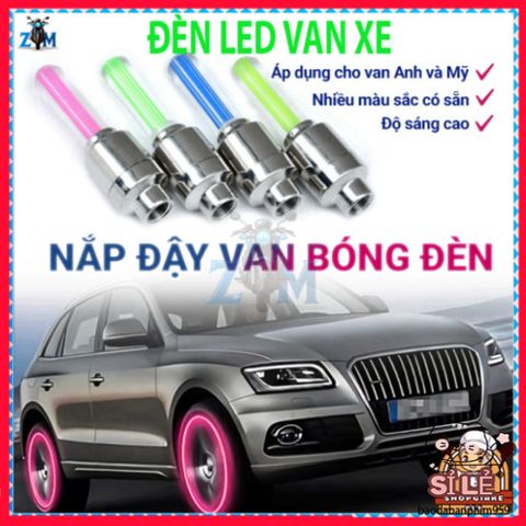 Bộ 2 Đèn LED Gắn Bánh Xe Đạp Xe Máy - Đèn Neon Phát Sáng Nắp Van An Toàn và Thời Trang cho Chuyến Đi Ban Đêm