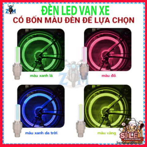 Bộ 2 Đèn LED Gắn Bánh Xe Đạp Xe Máy - Đèn Neon Phát Sáng Nắp Van An Toàn và Thời Trang cho Chuyến Đi Ban Đêm