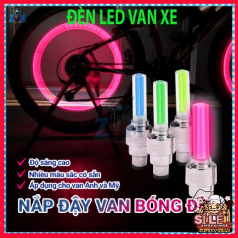 Bộ 2 Đèn LED Gắn Bánh Xe Đạp Xe Máy - Đèn Neon Phát Sáng Nắp Van An Toàn và Thời Trang cho Chuyến Đi Ban Đêm