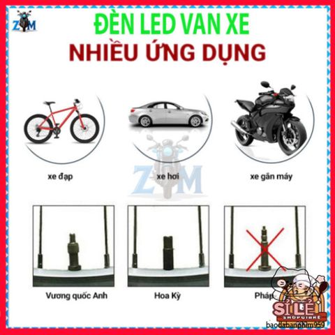 Bộ 2 Đèn LED Gắn Bánh Xe Đạp Xe Máy - Đèn Neon Phát Sáng Nắp Van An Toàn và Thời Trang cho Chuyến Đi Ban Đêm