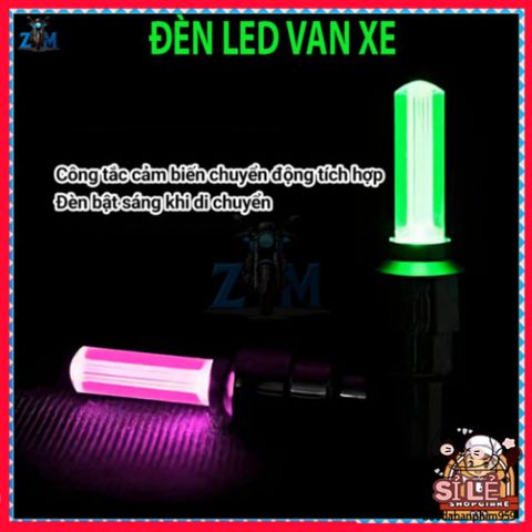 Bộ 2 Đèn LED Gắn Bánh Xe Đạp Xe Máy - Đèn Neon Phát Sáng Nắp Van An Toàn và Thời Trang cho Chuyến Đi Ban Đêm