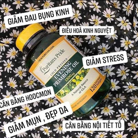 Tinh Dầu Hoa Anh Thảo Puritan's Pride 1300mg - Hỗ Trợ Cân Bằng Nội Tiết Tố Nữ và Làm Đẹp Da, Giảm Triệu Chứng Tiền Kinh Nguyệt