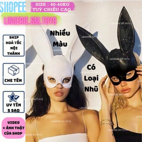 Mặt Nạ Thỏ Bunny Cho Halloween - Phụ Kiện Hoá Trang Dự Tiệc và Sự Kiện, Giao Nhanh và Phủ Kín, Phong Cách Rực Rỡ