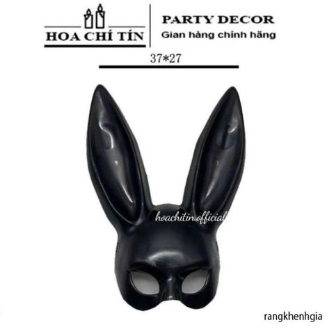Mặt Nạ Halloween Thỏ Bunny Tai Dài Đen Trắng - Phụ Kiện Hóa Trang Thú Vị Cho Bữa Tiệc và Lễ Hội
