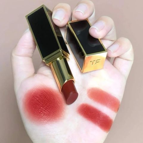 Son Tom Ford Lip Color Satin Matte 91 Lucky Star - Son Môi Đỏ Thuần Chính Hãng Độ Bám Cao, Dưỡng Ẩm Tốt, Quyến Rũ Sang Trọng