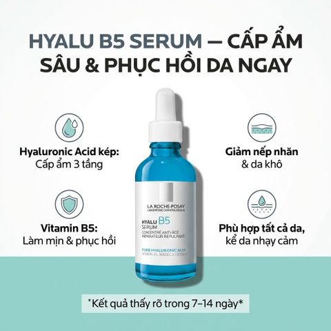 Tinh Chất Cấp Ẩm Phục Hồi Da La Roche-Posay Hyalu B5 Serum 30ml - Giúp Da Căng Mịn & Hỗ Trợ Làm Dịu Da Nhạy Cảm